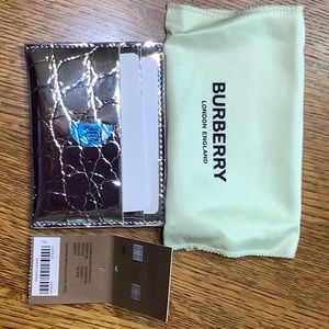 Burberry Sandoc Croc- Embossed Metallic Card Case